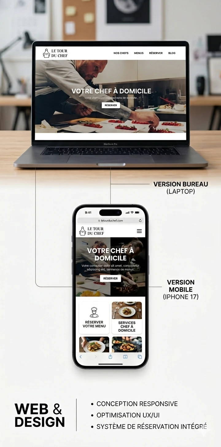 Solution dgm portfolio site web Le toutr du chef image version portable et mobile