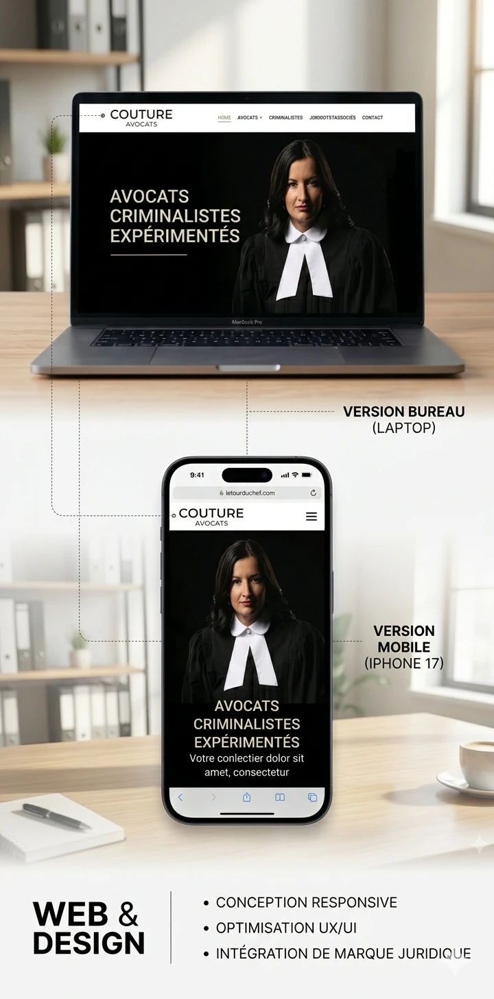 Solutiondgm porfolio site web Site web Couture avocat -portable et mobile